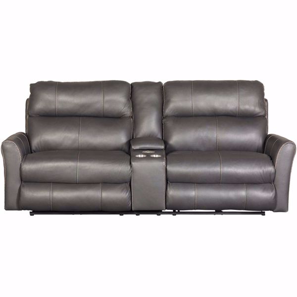 Italian Leather Power Reclining Console, Leather Sofas Houston Tx