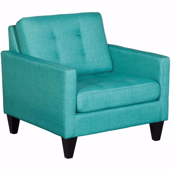 Petrie Teal Tufted Accent Chair, Turquoise Living Room Chairs