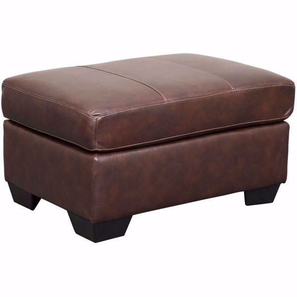 Morelos Brown Italian Leather Ottoman, Leather Foot Rest