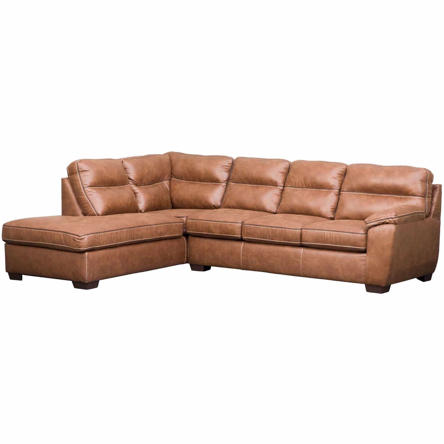 remix 2pc tobacco sectional sofa Wesley 2PC RAF Sofa Sectional