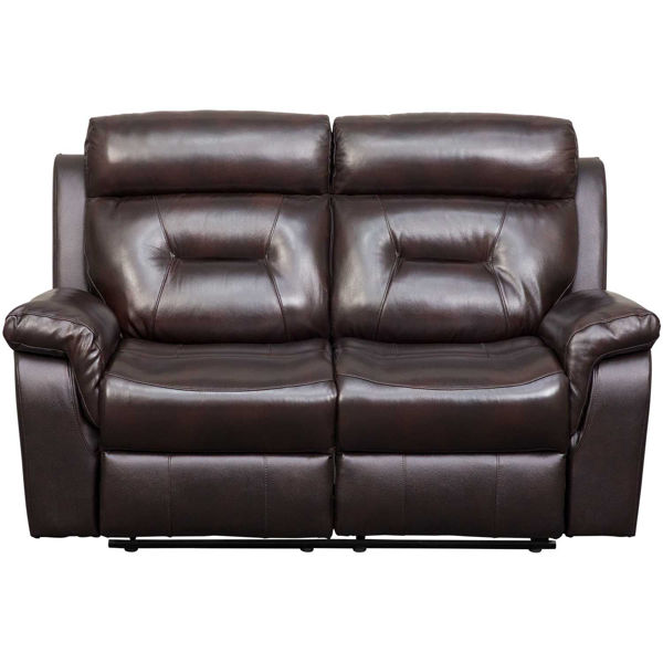 Watson Brown Leather Reclining Loveseat, Brown Leather Reclining Sofa