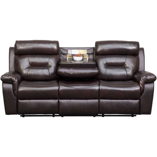 Watson Brown Leather Reclining Sofa With Ddt 1g 7123rs Afw Com