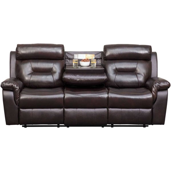 Watson Brown Leather Reclining Sofa, Dark Brown Leather Recliner Couch