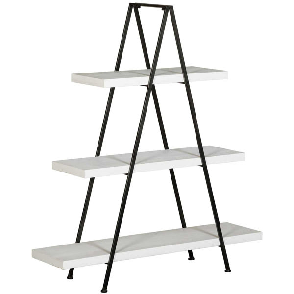 White Wood And Metal Triangle Shelf, Wood And White Shelves