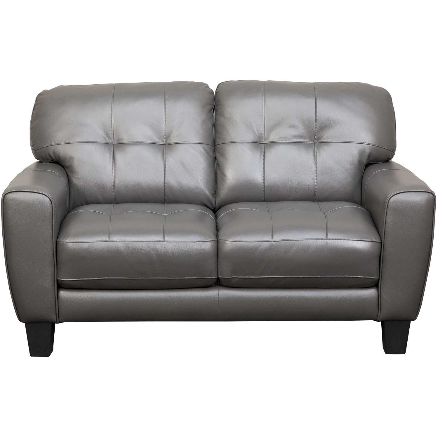 Aria Gray Leather Loveseat 1h 7095l