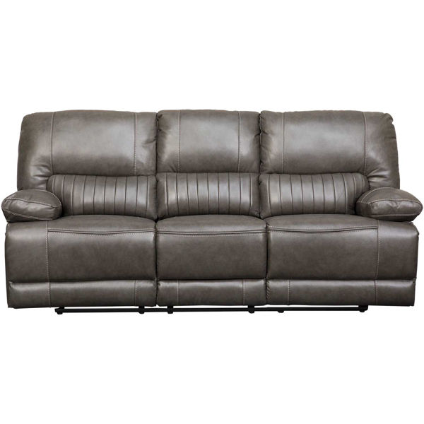 Rigby Gray Leather Recline Sofa Afw Com, Gray Leather Power Reclining Sofa