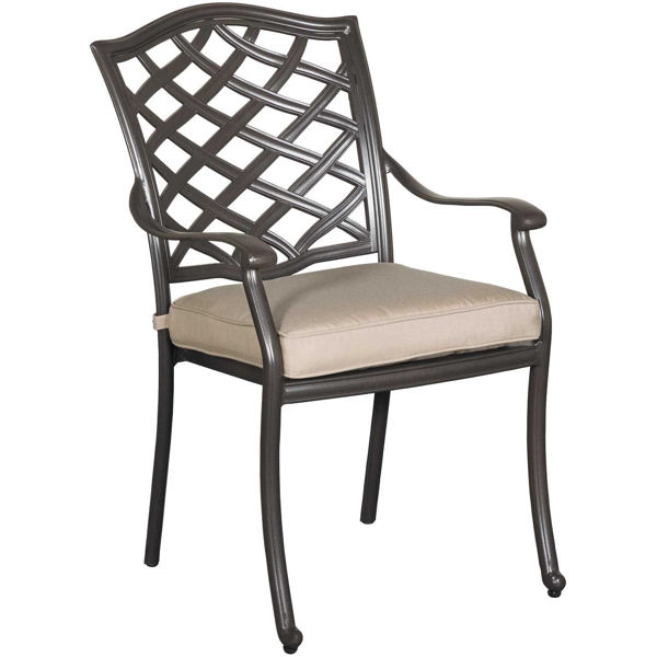 Halston Patio Arm Chair With Cushion, Patio Arm Chairs