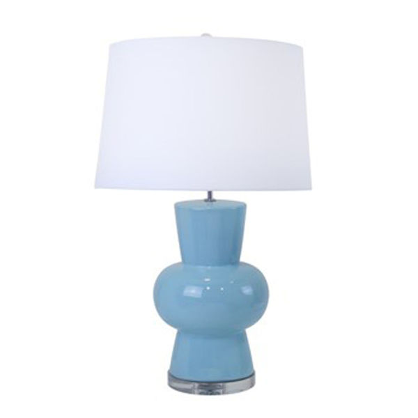 Light Blue Ceramic Gourd Table Lamp, Light Blue Ceramic Table Lamp