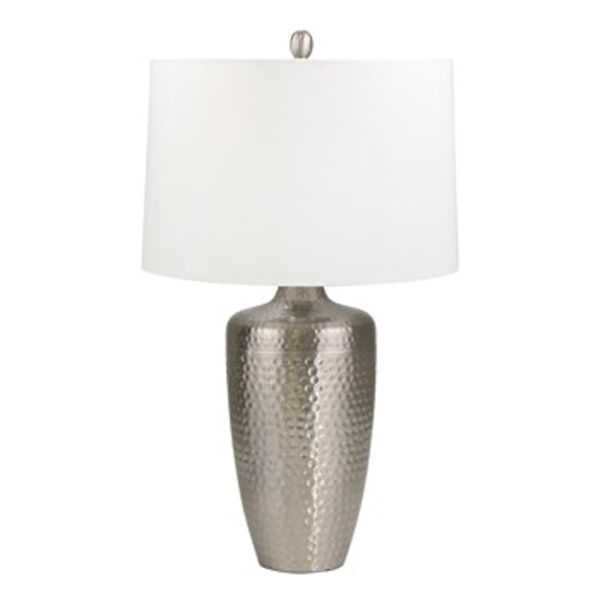 Silver Hammered Table Lamp 50192 03, Hammered Silver Lamp