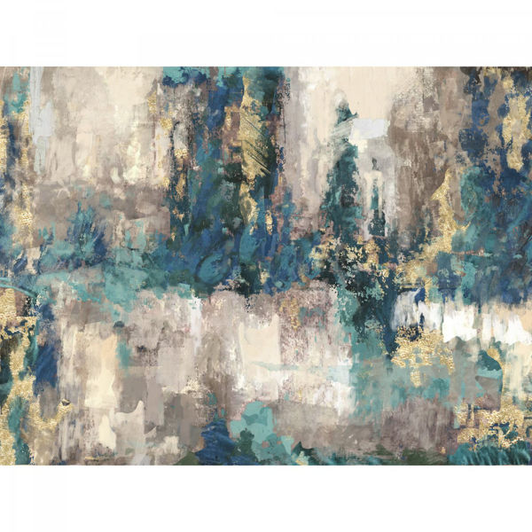 Teal, Blue and Gold Abstract Wall Art