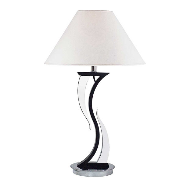Chrome Black Contemporary Table Lamp, Black And White Modern Table Lamp