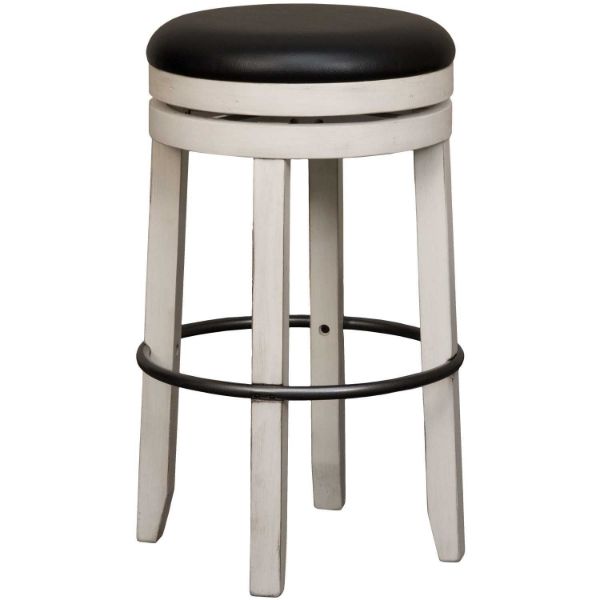 Bourbon 30 Backless Barstool Afw Com, Round Metal Swivel Bar Stools With Backless