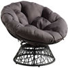 Picture of Gray ; Papasan Chair with Gray Cushion