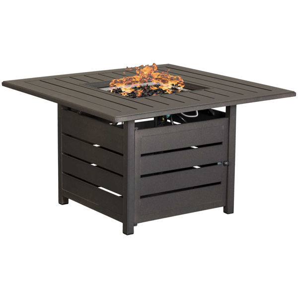 Soro 42 Square Gas Fire Pit, Patio Table With Gas Fire Pit