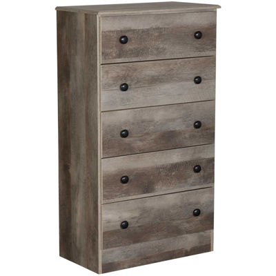Picture of Grey Oak  5 Drawer Chest