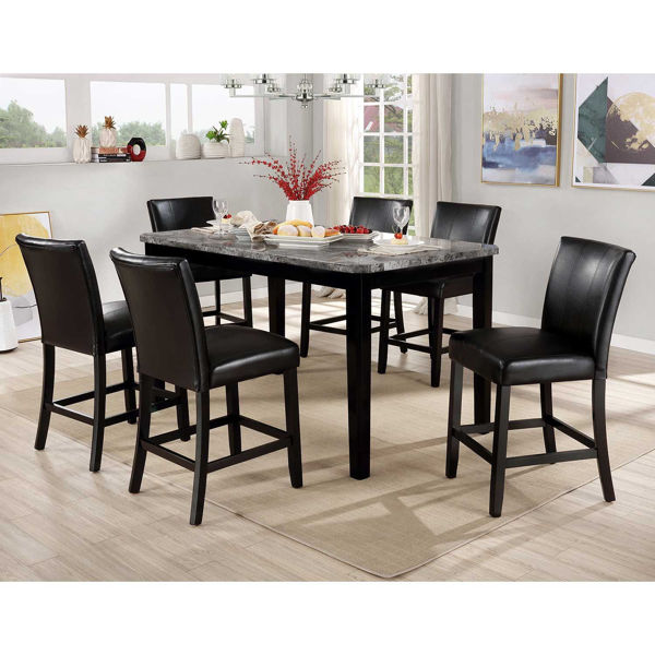 Brian 5 Piece Counter Height Dining Set, Counter Height Marble Top Dining Table Set