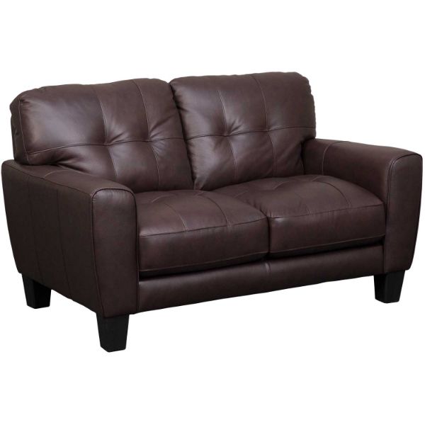 Aria Brown Leather Loveseat 7095c 40, Leather Furniture Ratings