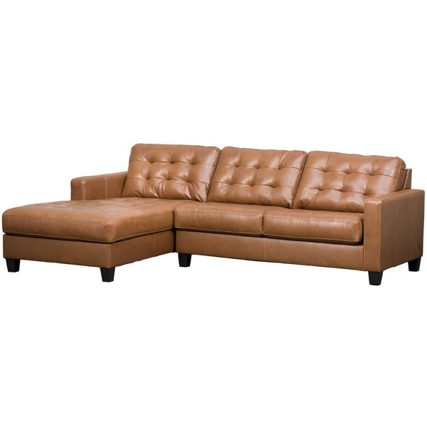 2pc Italian Leather Sectional With Laf, Leather Sectional With Chaise Ashley Furniture