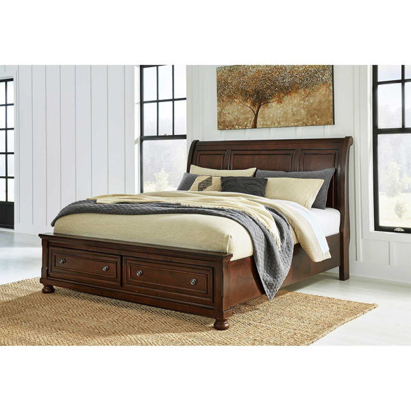 Porter King Sleigh Bed B697 Ashley, Rustic King Size Bed With Storage