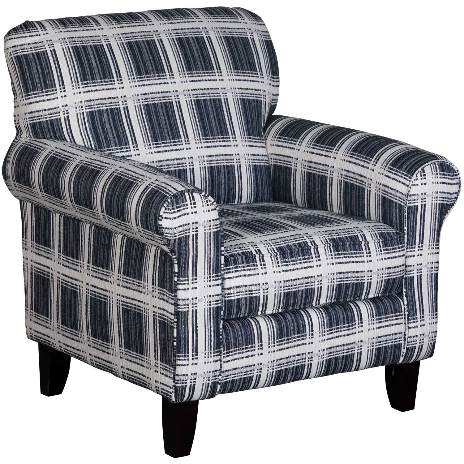 Penny Navy Plaid Accent Chair | A-512 