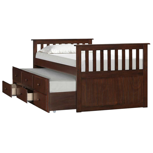 Mission Hills Twin Panel Bed With, Twin Bed Frame With Trundle And Storage Unit