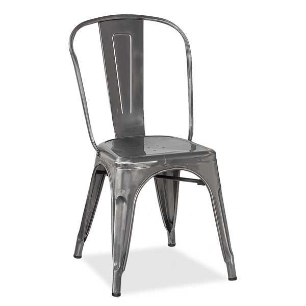 Metal Dining Chair Silver 