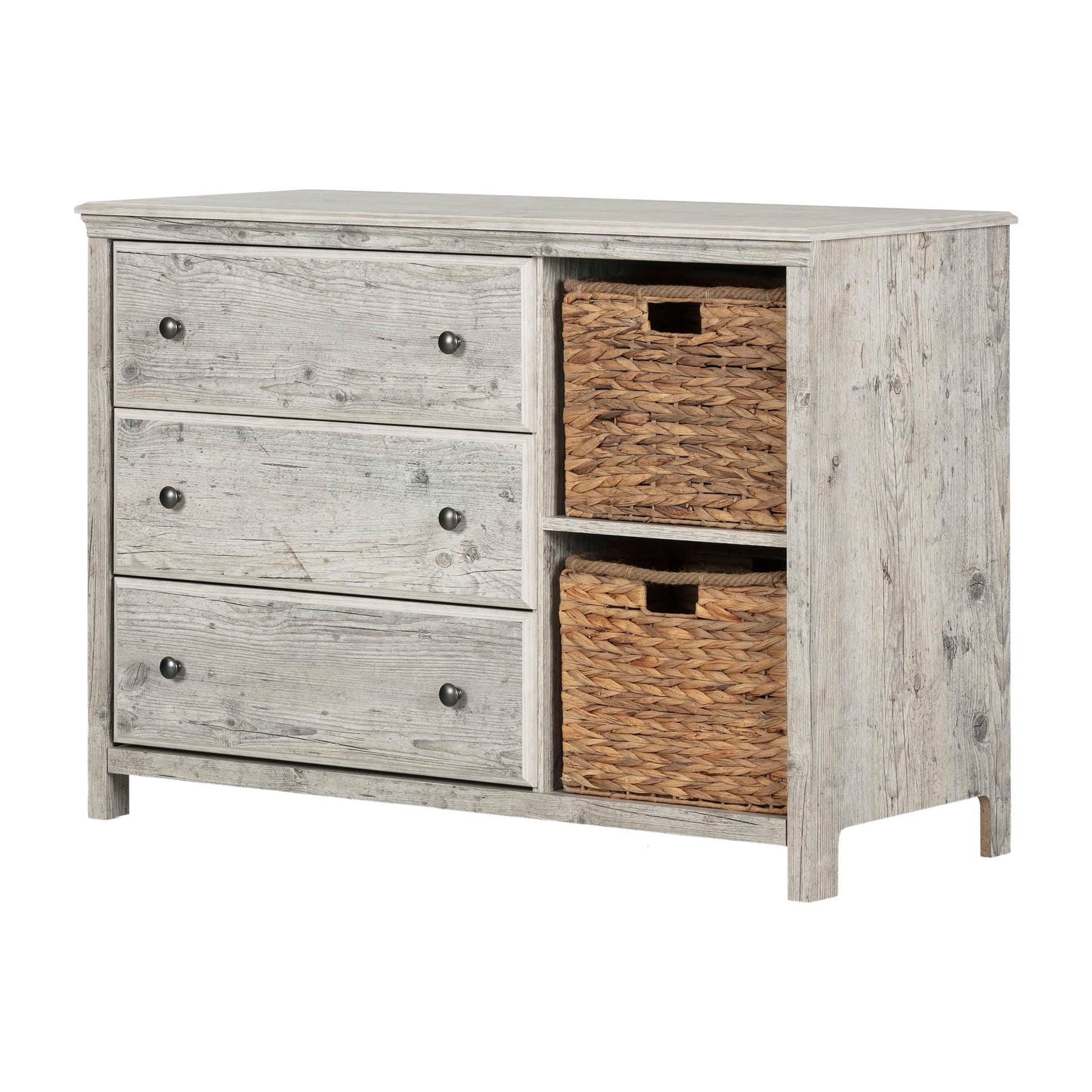 cotton candy 3 drawer combo dresser with cubbies South Shore Cotton Candy 3-Drawer Dresser with Storage Baskets & Reviews