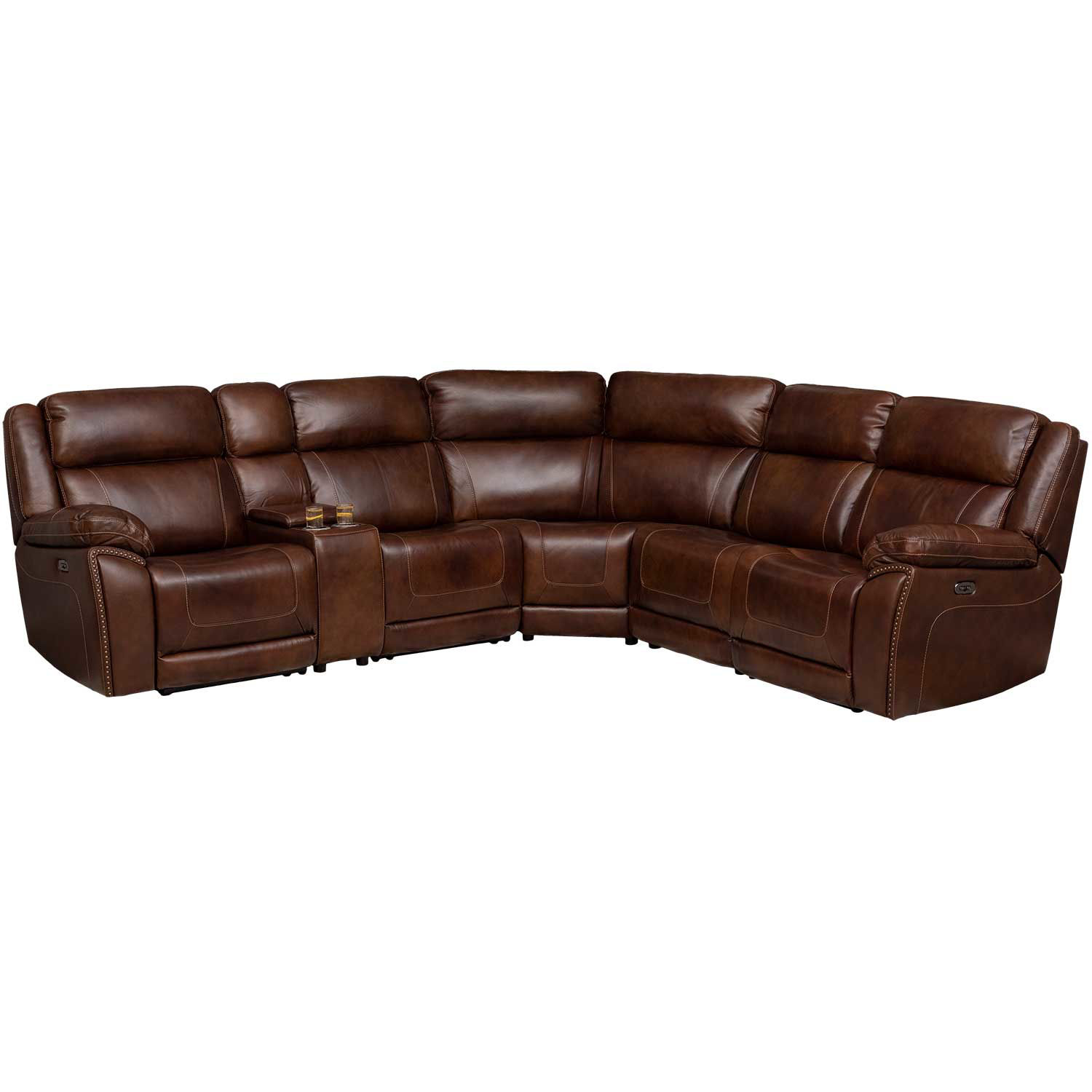 Trambley Leather 6 Piece Power Recline Sectional | Z1-102-6PC
