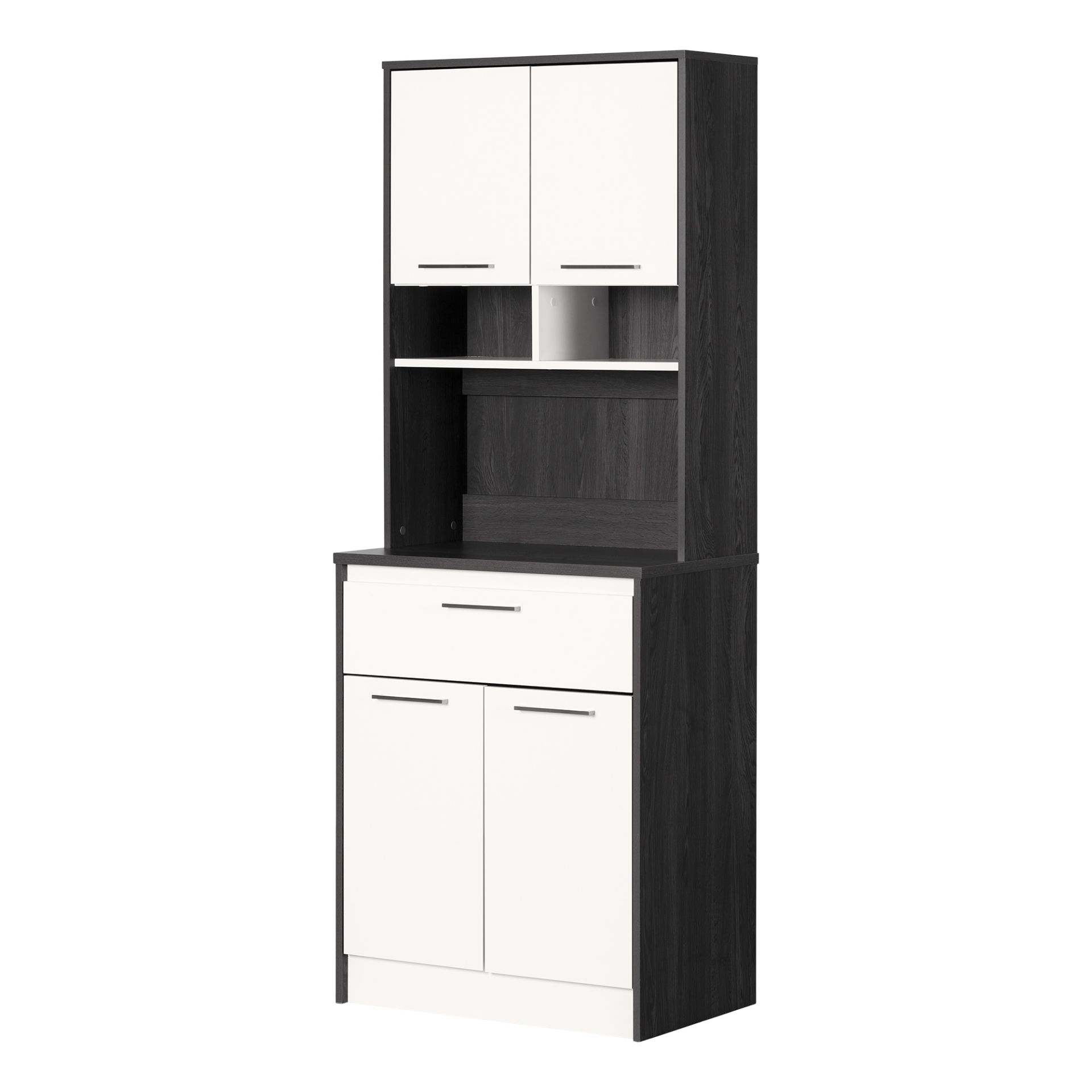 14422 Myro Cabinet With Microwave Hutch Gray D Afw Com