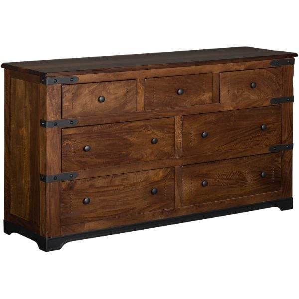 knee length dresses for ladies Classic Transitional Dresser Of 7 Drawers Brown Cherry Finish Birch Ve main image 1