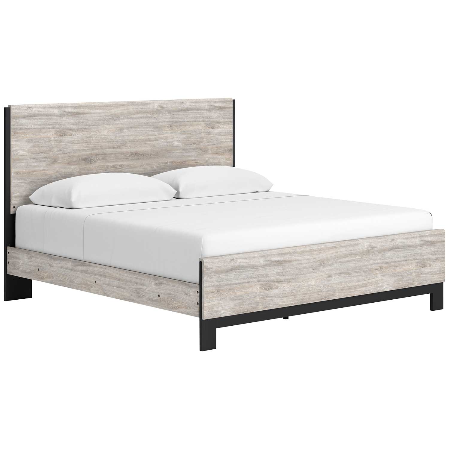 Furniture of America Seboya White King Panel Bed with LED Light
