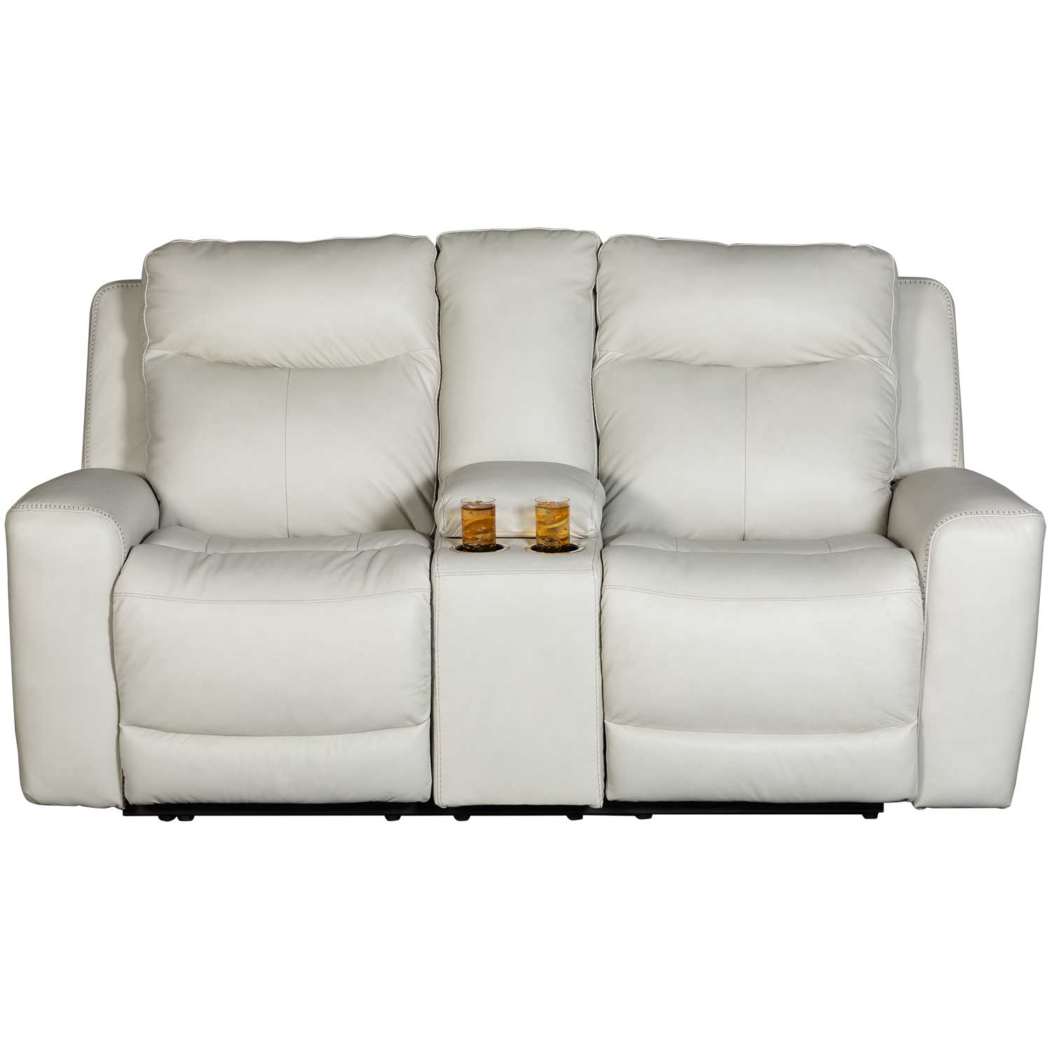 Coconut Leather Dual Power Recline Console Lovesea | 0T1-595PRL