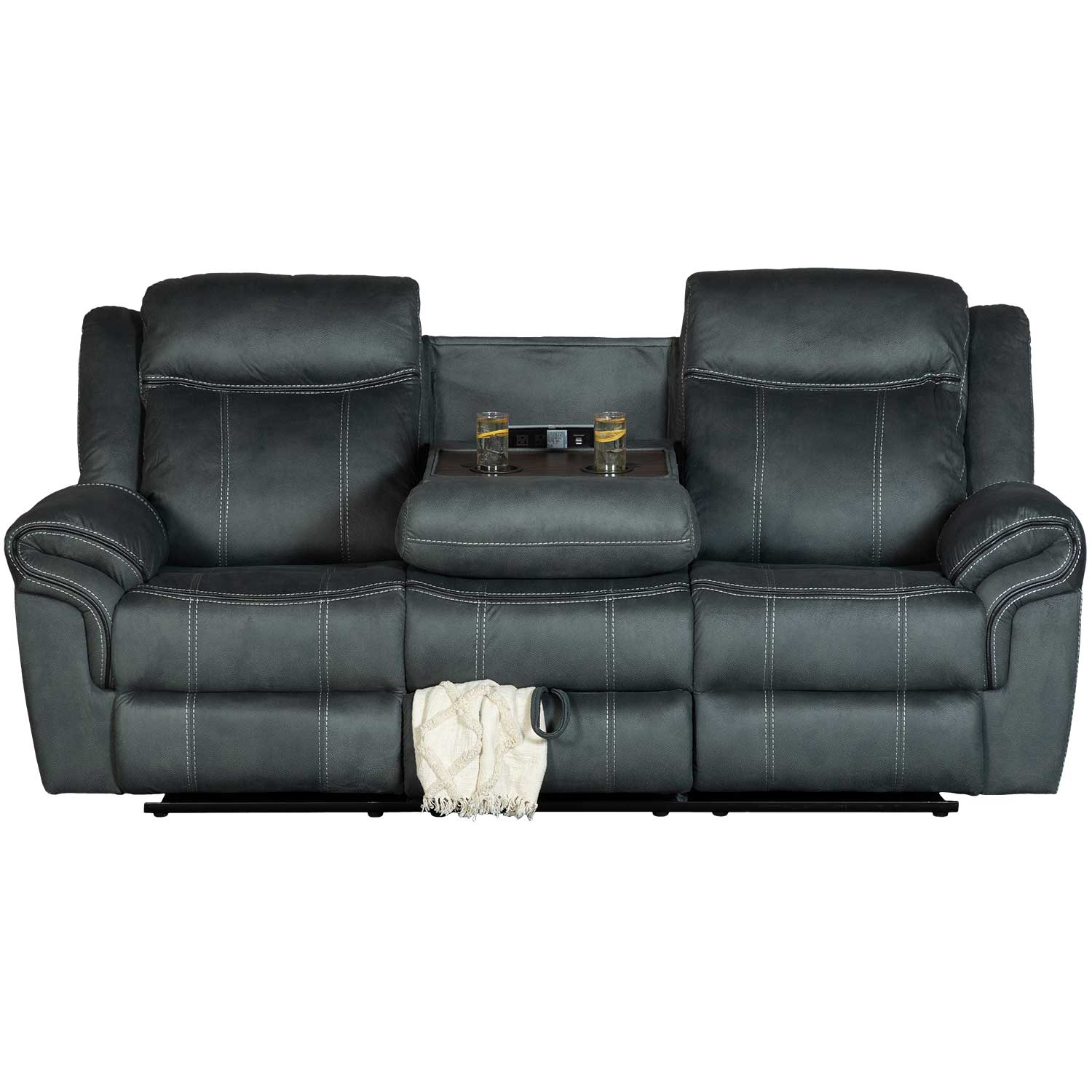 Charles Gray Reclining Sofa With Drop Table 1m 59928rs Afw Com