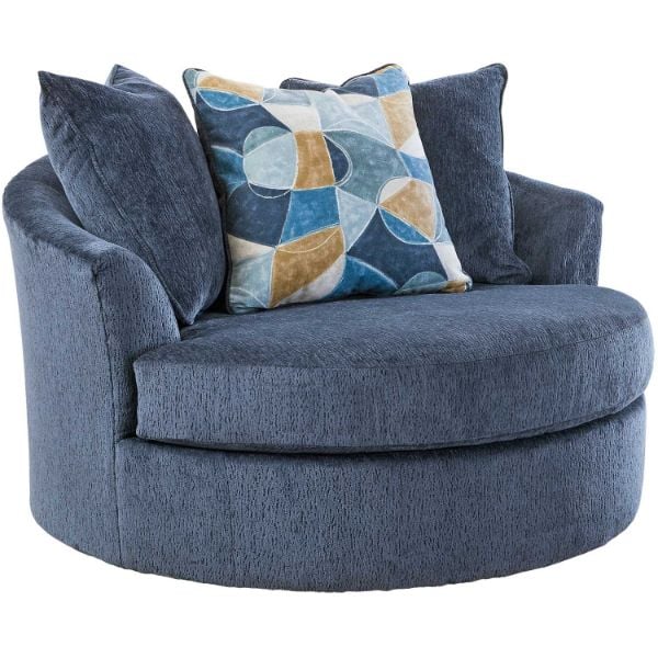 Navy Swivel Oversized Chair