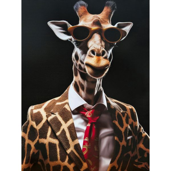 Giraffe In Suit | 121-TT2064C | Canvas Art | AFW.com