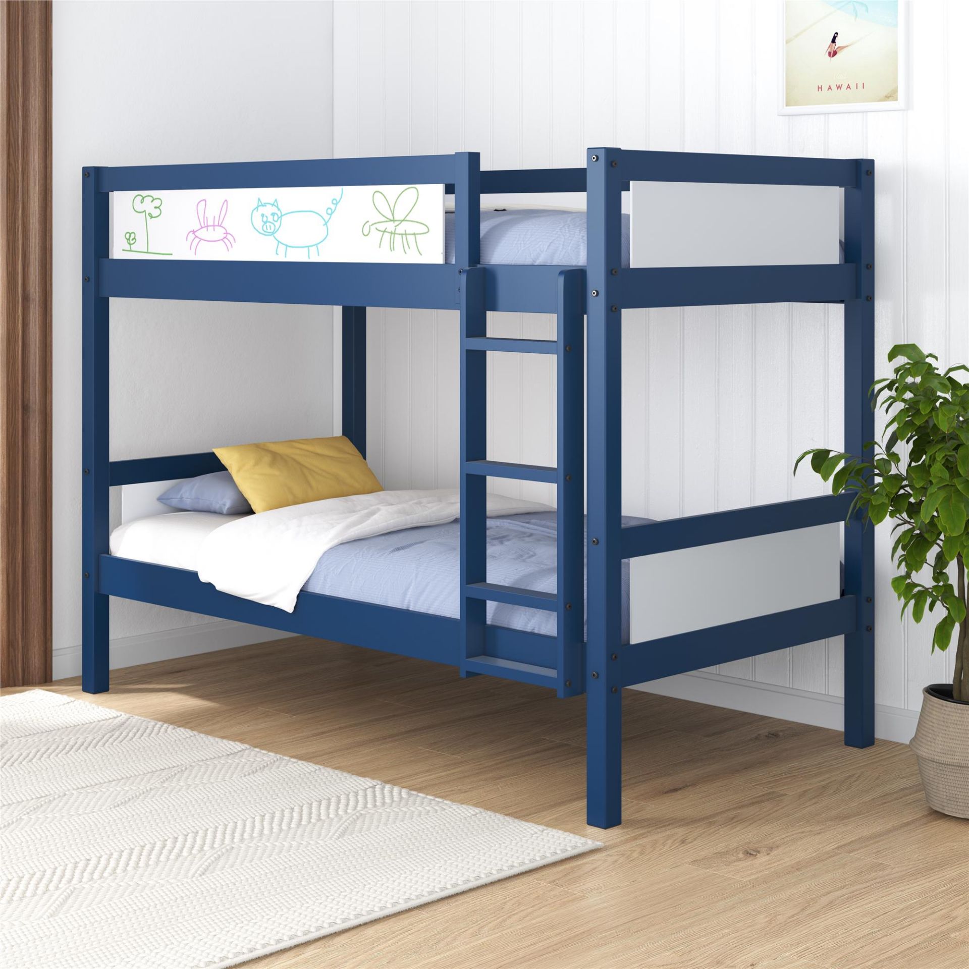 Adrian Twin over Twin Bunk Bed, Navy Blue | 4682619 | | AFW.com