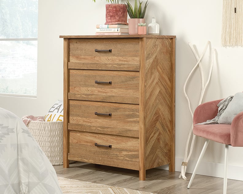 sauder brown dresser SAUDER River Ranch 6-Drawer Grand Walnut Dresser 32.677 in. x 50.551 in. x  18.504 in. 430044