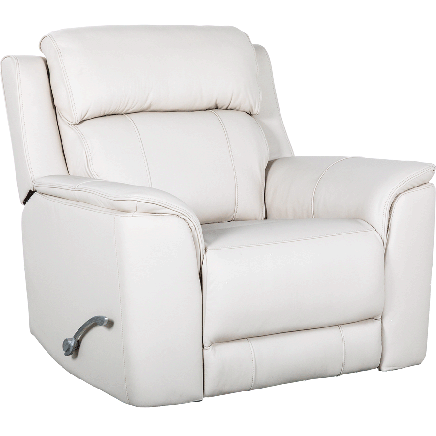 Relax in the Colton Beige Leather Swivel Glider Recliner | AFW.com