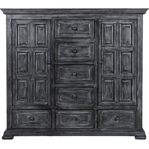 Grey Isabella 7-Drawer Dresser Cabinet GNL3001-CAB Nero Lupo
