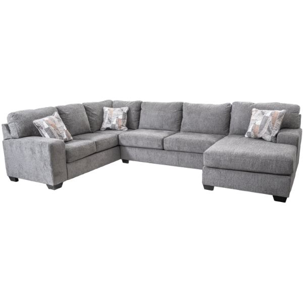 Grey 3PC Sleeper Sectional w/RAF Chaise - Ashley Furniture | AFW.com