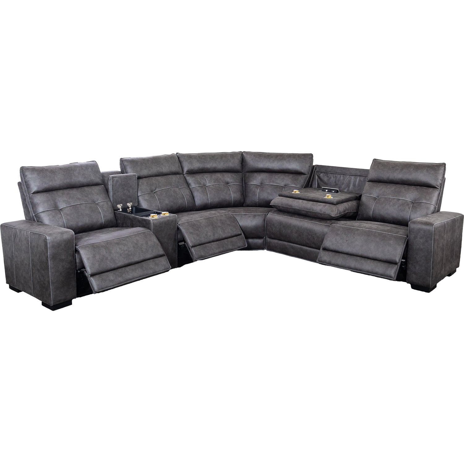 Brookdale 6PC Zero Gravity Power Reclining Sectional - | AFW.com
