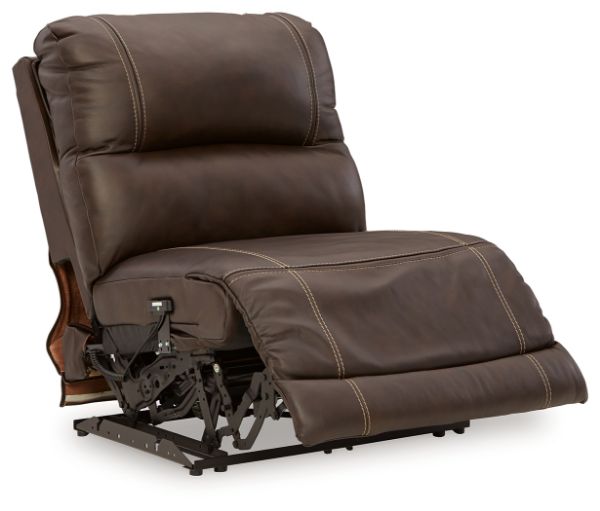 Chocolate Leather Armless Dual Power Recliner | 0V0-716APR | AFW.com