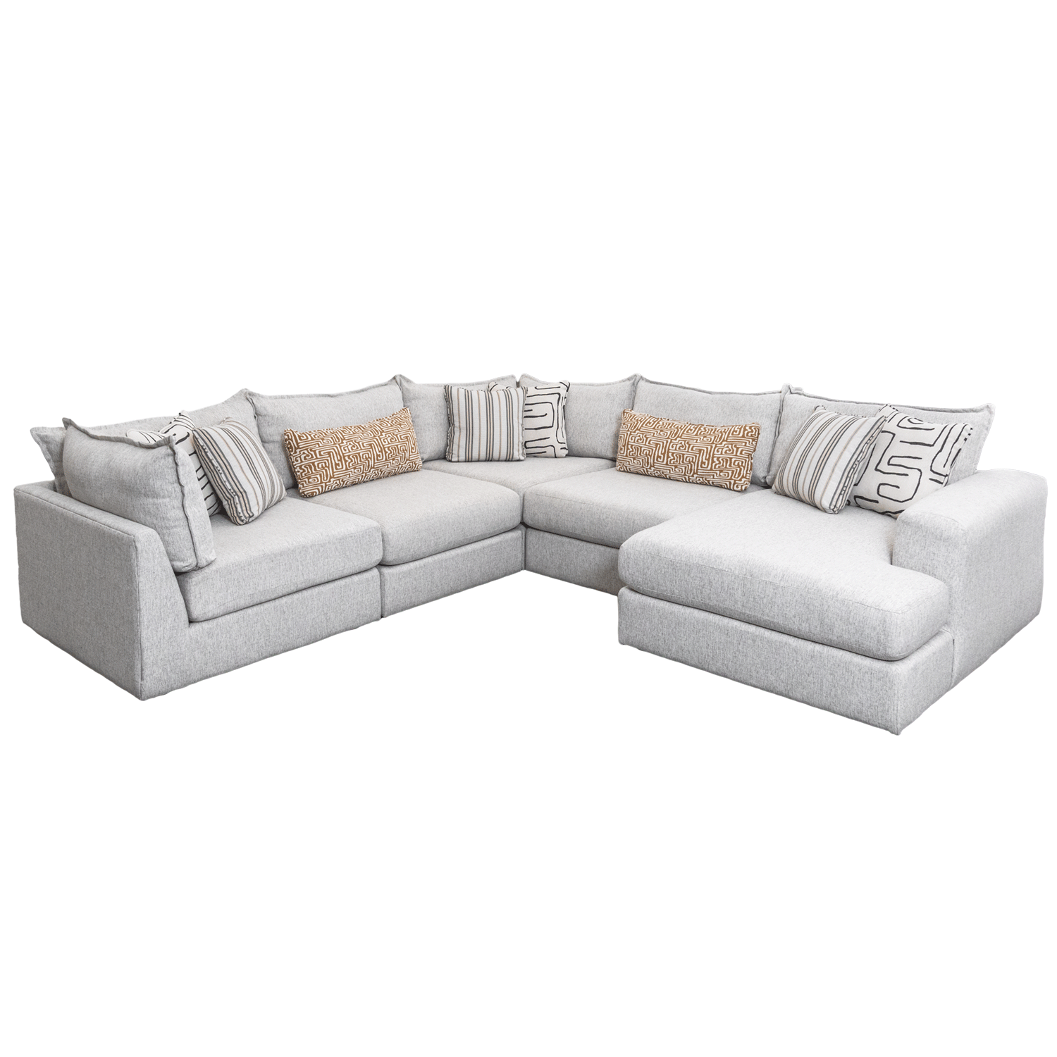 Tate 5PC Sectional with RAF Chaise - Fusion Furniture | AFW.com