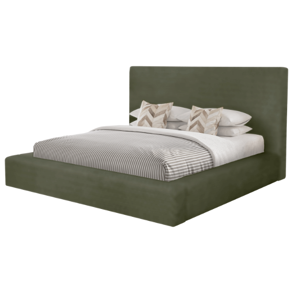 Milano Green Upholstered King Bed