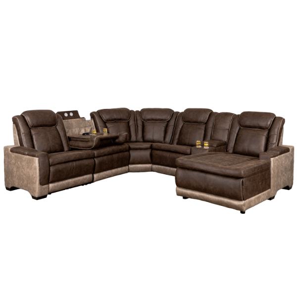 Lantana 6PC Dual Power Reclining Sectional with RAF Chaise